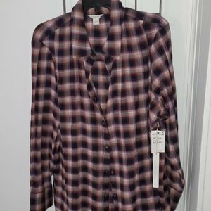 CASLON flannel shirt red.  Size 1X